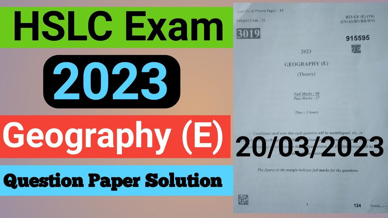 hslc exam 2023 geography question paper solution|hslc exam 2023 ...