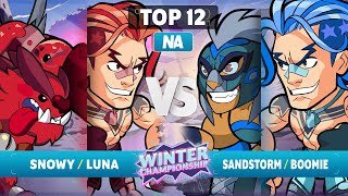 Snowy & luna vs. Sandstorm & Boomie - Top 12 - NA - Brawlhalla Winter Championship 2023