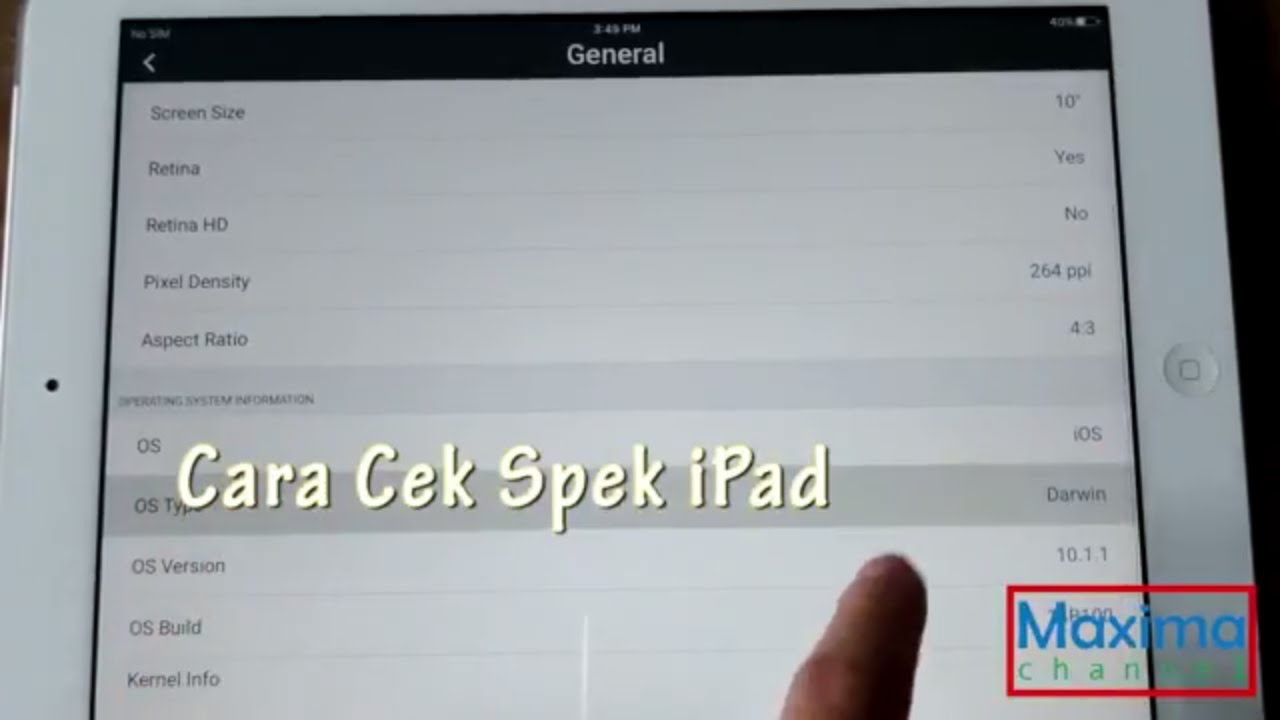 Susahkah Cek Speksifikasi Ipad Youtube
