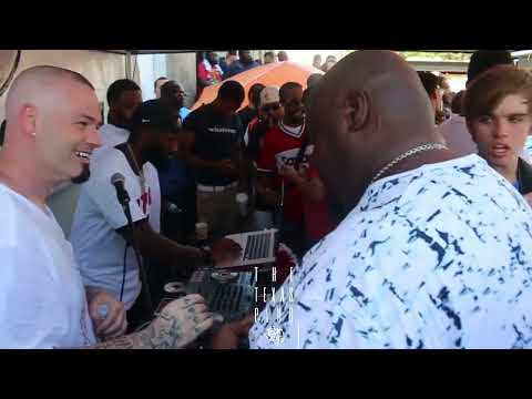 H-Town Legend PAUL WALL gifts DJ MICHAEL WATTS jewelry during SLAB Event