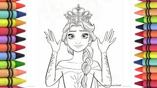 How to draw Elsa from Frozen, Disney Princess Elsa and Anna drawing, Frozen movie 2 drawing