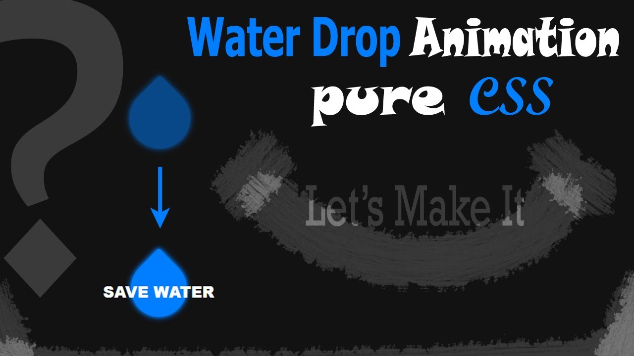 water drop fall down animation in pure css html || water drop animation