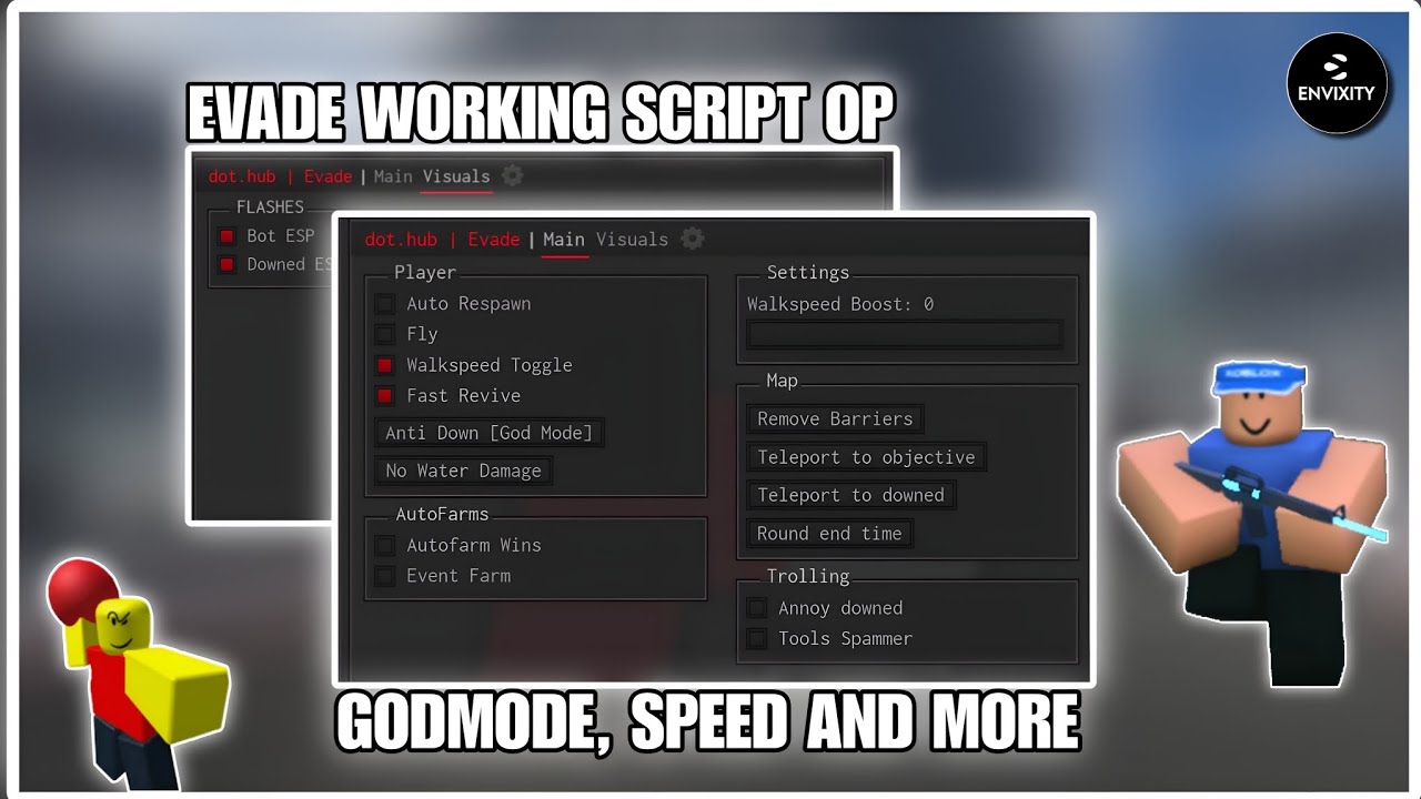 NEW] Evade Script / Hack GUI, God Mode