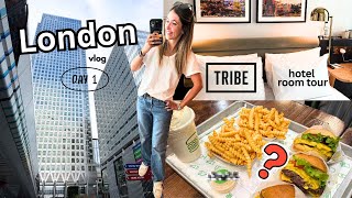 London Vlog: Best Burgers in London, Tribe Hotel Room Tour & Canary Wharf by Night
