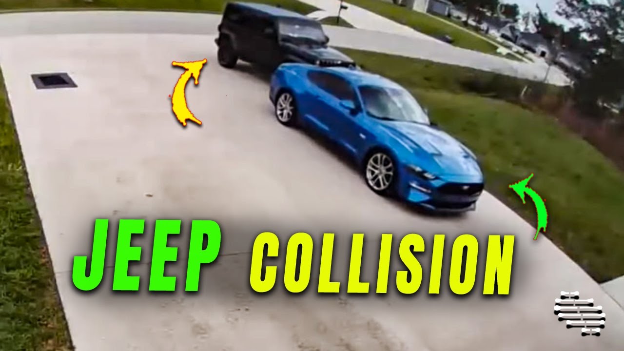 Driver Backs into a Parked Jeep While Backing Out of the Driveway - YouTube