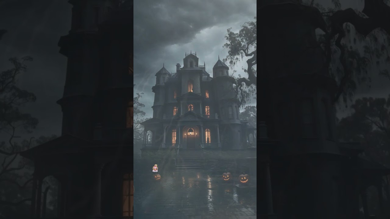 Short Rain & Thunder Haunted House | Peaceful  Halloween Ambiance