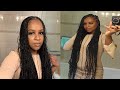 Knotless Box Braids with Human Hair || RYAN DESTINY INSPIRED Boho/Goddess Box Braids ✨