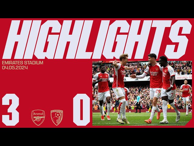 HIGHLIGHTS | Arsenal vs Bournemouth (3-0) | Saka, Trossard and Rice! class=