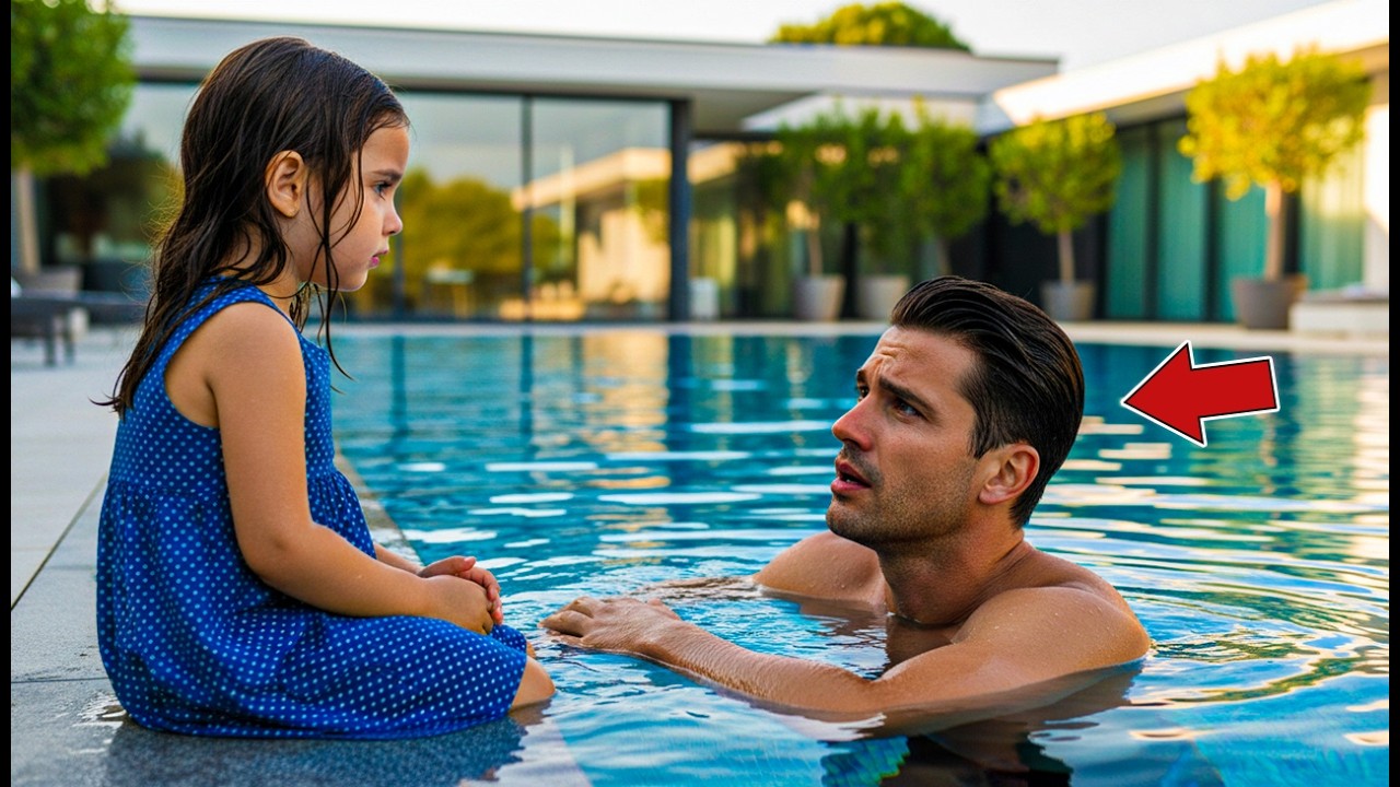 La fille de la femme de ménage demande au milliardaire de lui apprendre à nager comme un papa.