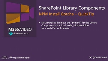 SharePoint Library Components - NPM Install Gotcha
