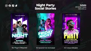 Night Party Instagram Stories - After Effects Template Videohive