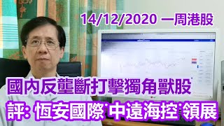 【華哥講股】14122020|國內反壟斷打擊獨角獸股|評:恆安國際˙中遠海控˙領展