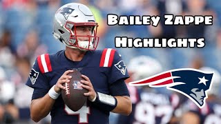 Bailey Zappe 2022-2023 Rookie Highlights New England Patriots