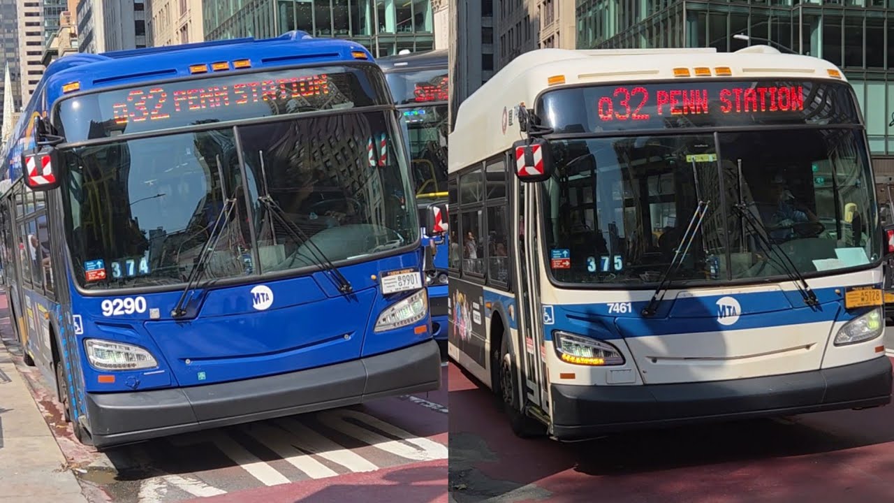 MTA Bus: 2015/2024 New Flyer XD40s #7461 & #9290 on the Q32 @ 5th