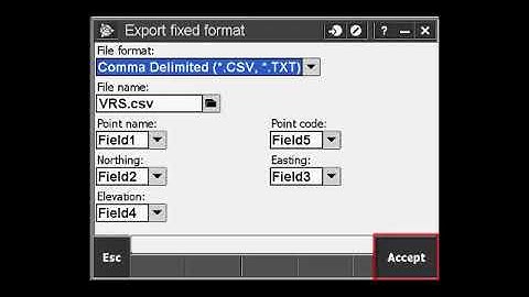 Exporting a CSV File From Trimble Access 2017.xx