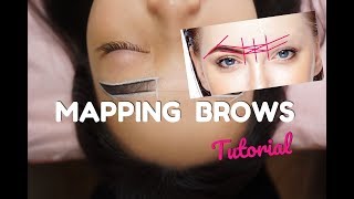 Eyebrow MAPPING Tutorial #1 How to make brows EVEN  before Microblading, Shading, PMU procedures