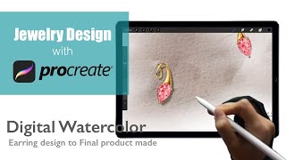 Digital watercolor Jewelry rendering & the actual product made screenshot 5