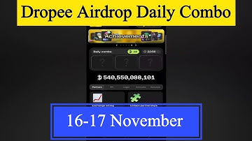 Dropee Daily Combo Today | Dropee Daily Combo 16 November | Dropee Daily Combo | Dropee Combo Today
