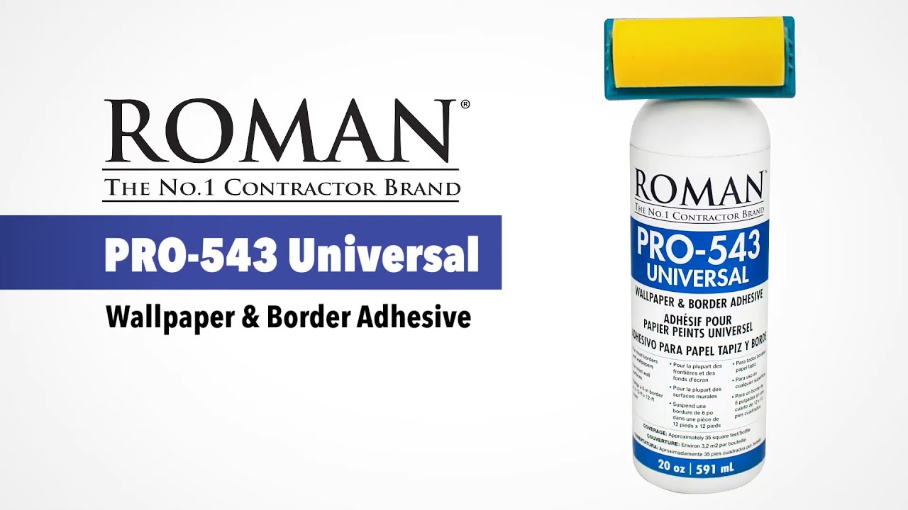 Roman 207811 Pro-543 Universal Wallpaper and Border Adhesive with Applicator, 1 Gal