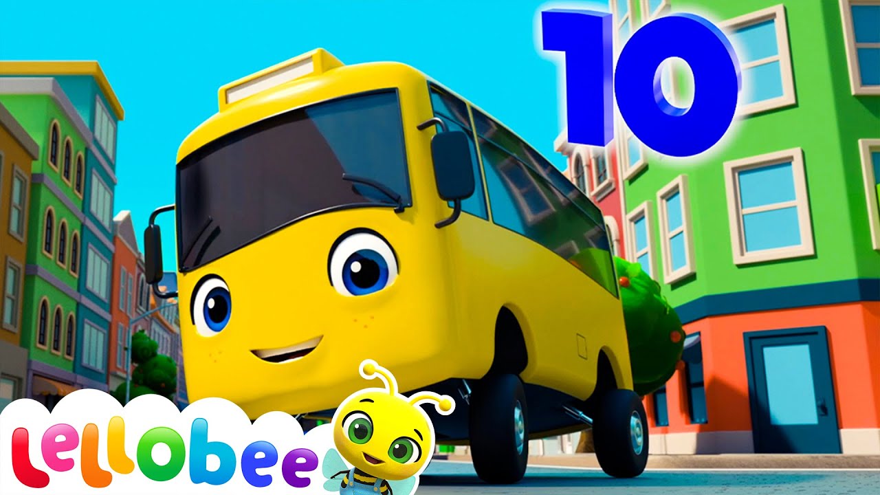 Ten Little BUSES! | Lellobee  Nursery Rhymes & Baby Songs | Learning Videos For Kids