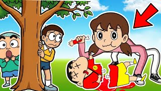 Spider Shizuka Eat Shinchan And Nobita 😱😱 | Shinchan And Nobita Game | Funny Game | screenshot 1
