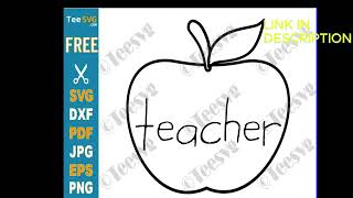 Teacher Apple Clipart Black and White Free JPG SVG PNG with Transparent Background - simple Apple