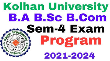 Ug Sem-4 Exam program #kolhan_university #exam #routine BA BSc BCom exam program #2023 #college