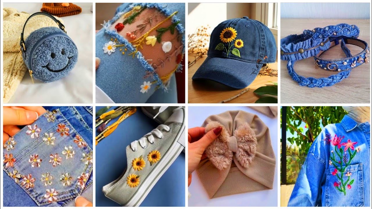 افكار عبقرية من جينز قديم👖 لقطعه موضه غاليه ⚡افكار تطريز هتبهرك