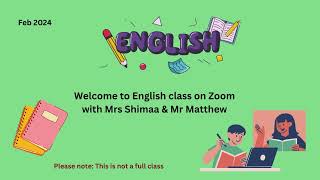 2/2024: English A/1 with Mrs Shimaa