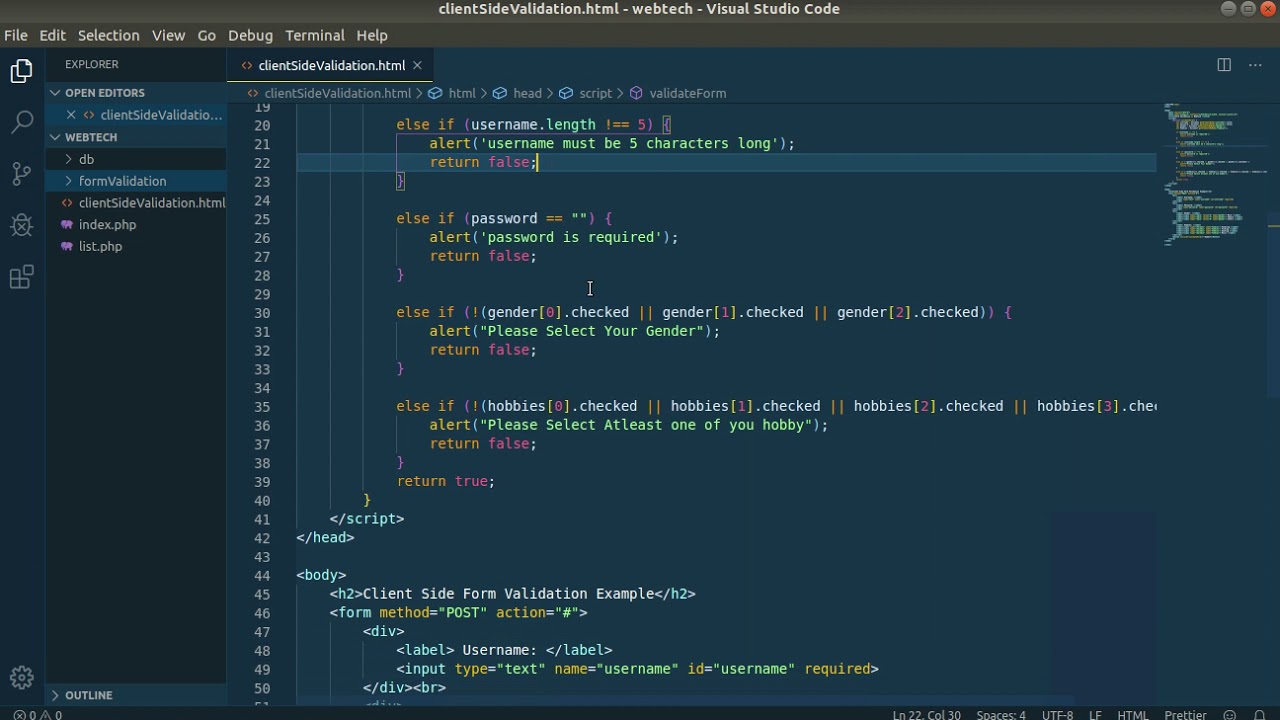 Client Side Validation || JavaScript form Validation || Web Technology ...