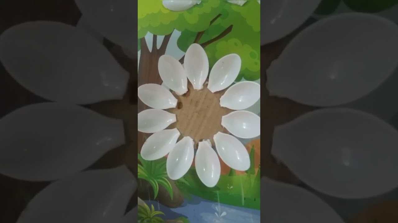 how to make flower with plastic spoon 