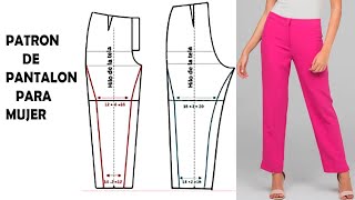 COMO HACER MOLDE-PATRON BASE DE PANTALON PARA MUJER METODO GARANTIZADO PASO A PASO