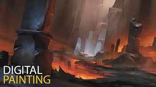 Lava Cave: Digital Painting Process