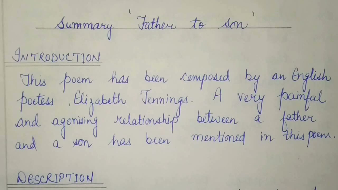 Summary Of Father To Son Class 11 Poem In Hindi Class 11 Hornbill Book Summary Of Father To Son Class 11 Poem In Hindi Class 11 Hornbill Book