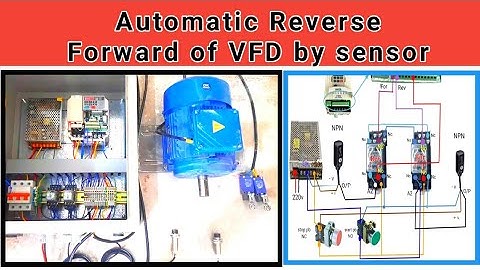 Automatic Reverse Forward of VFD by sensors & 2 relays|Auto reverse forward of motor by sensor.