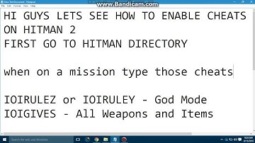 How to enable cheats on hitman 2