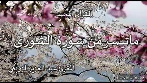 ما تيسر من سورة  الشورى للقارئ الزوبعي عبد العزيز
