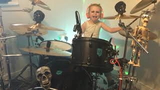The Prodigy - Firestarter - Drum Cover! Halloween part 2. Caleb H age 6 🔥