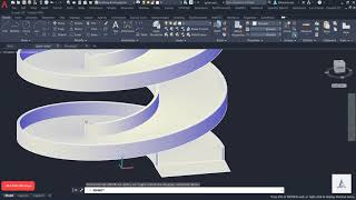 3D spiral ramp modeling in AutoCAD 2021
