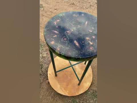 Стол из шишек и эпоксидной смолы пошаговая