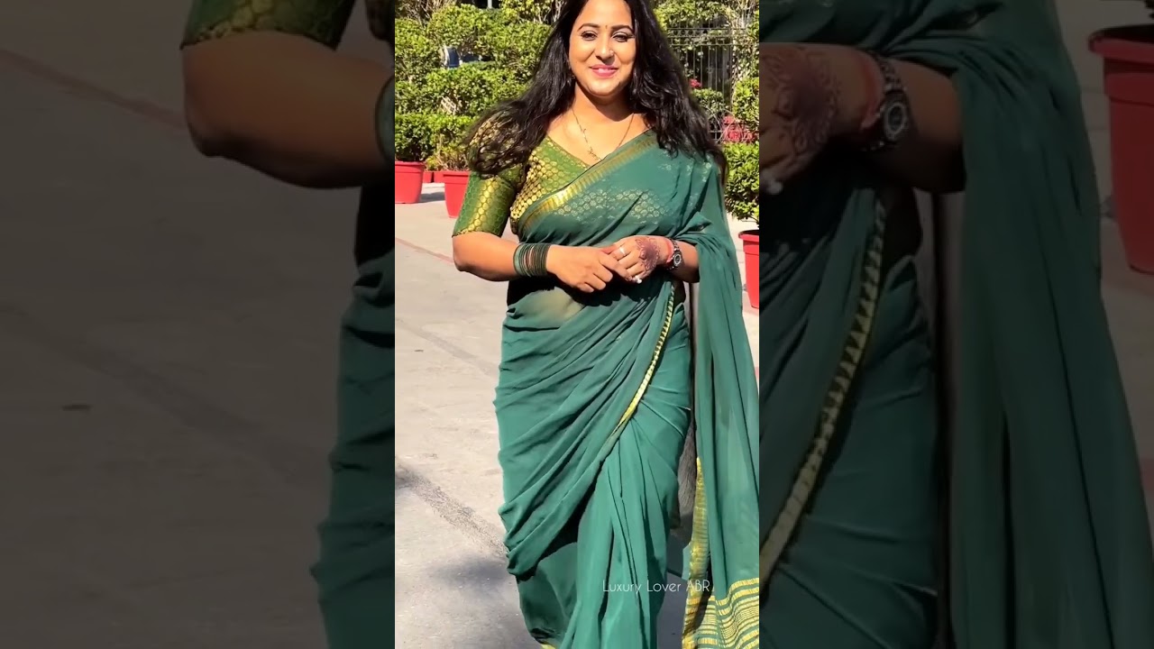 TRANSPARENT GREEN SAREE GLAM 
