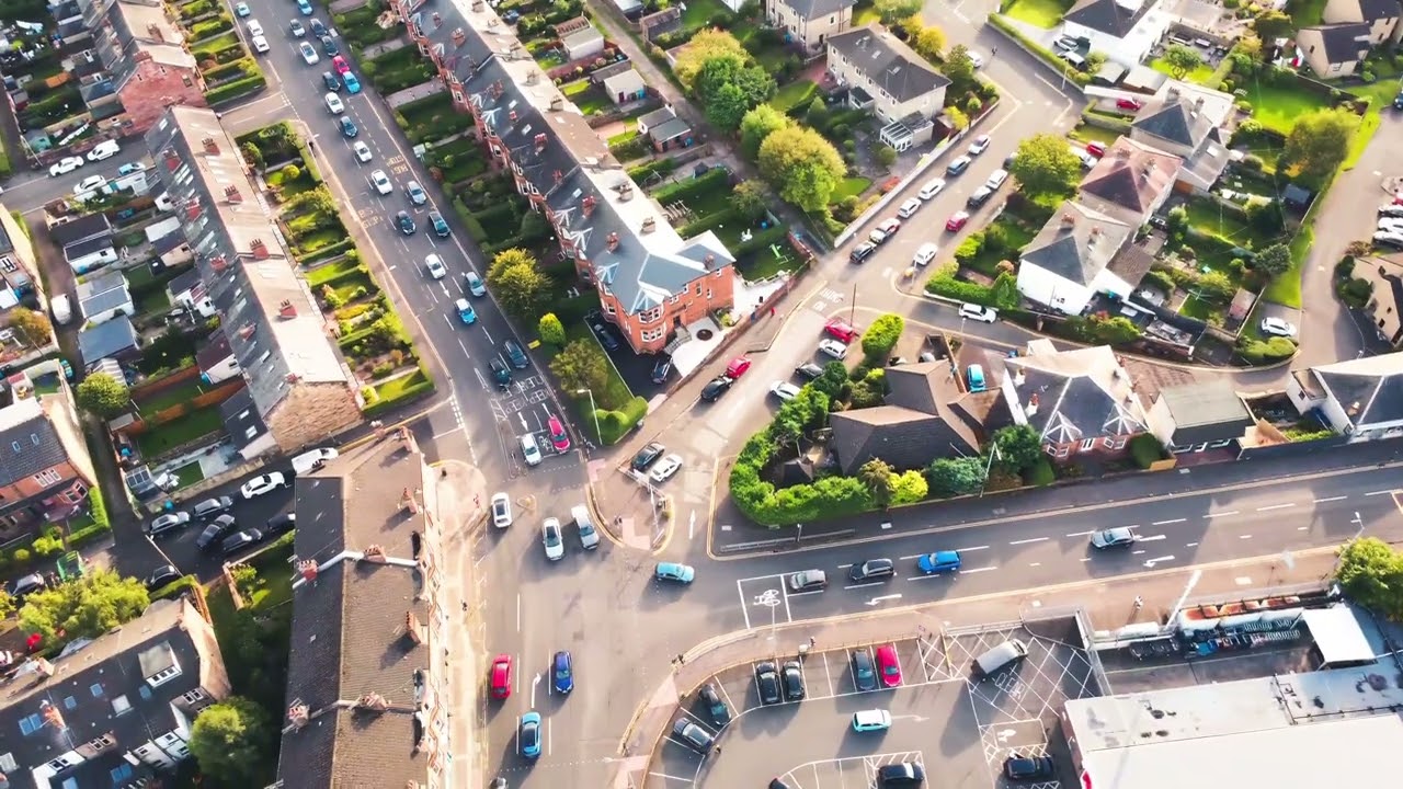 Glasgow southside drone view