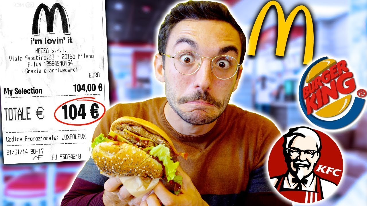 MANGIO I CIBI PIÙ COSTOSI DEI FAST FOOD PER 24H!