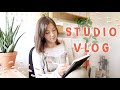 STUDIO VLOG / First Steps in Procreate + Comparison of Watercolor & Procreate - Lots of Drawing