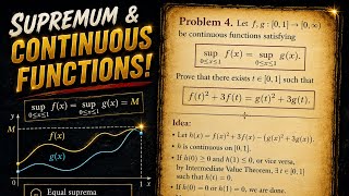 Supremum & Continuous Functions | Application of IVT || Interesting Problem 