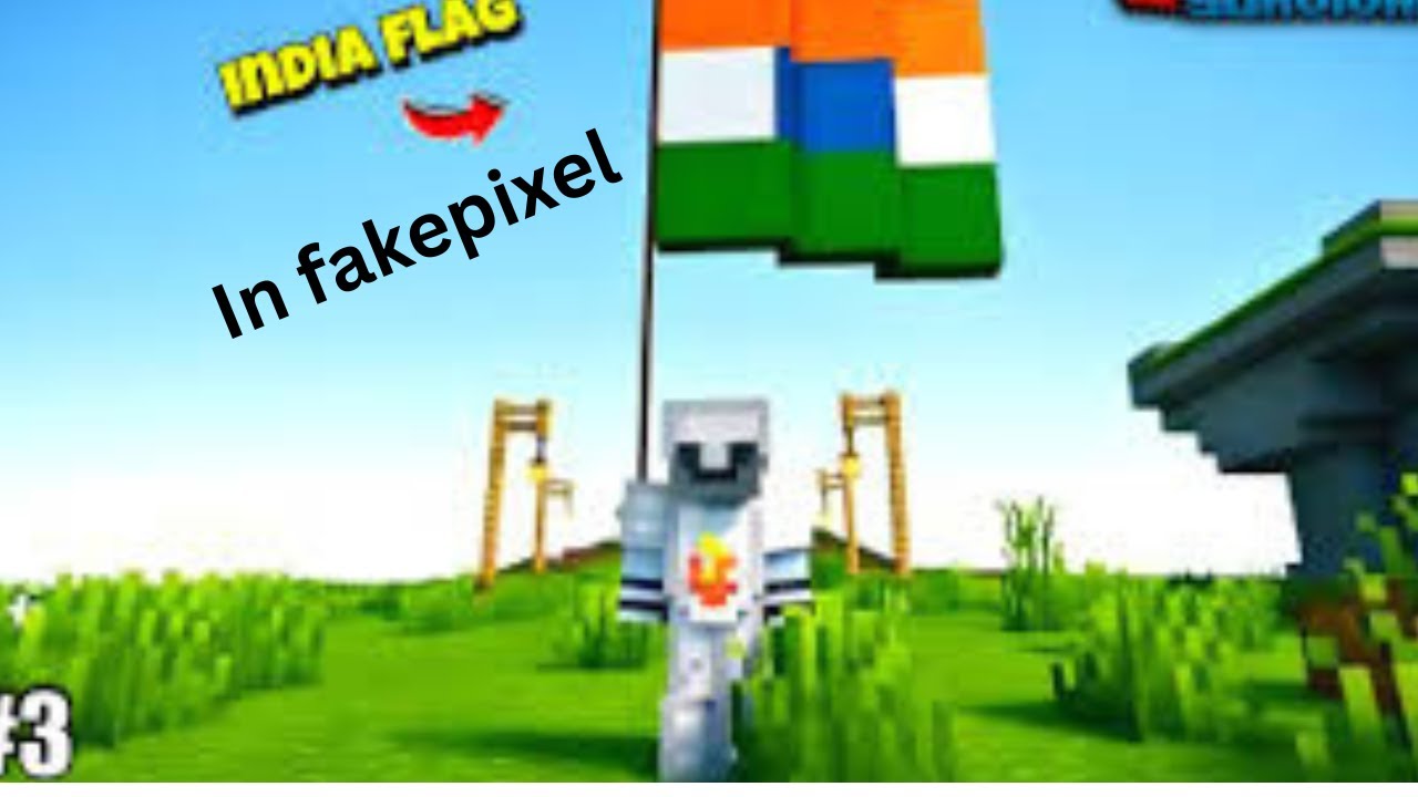 Making Indian flag in Fakepixel skyblock!!!