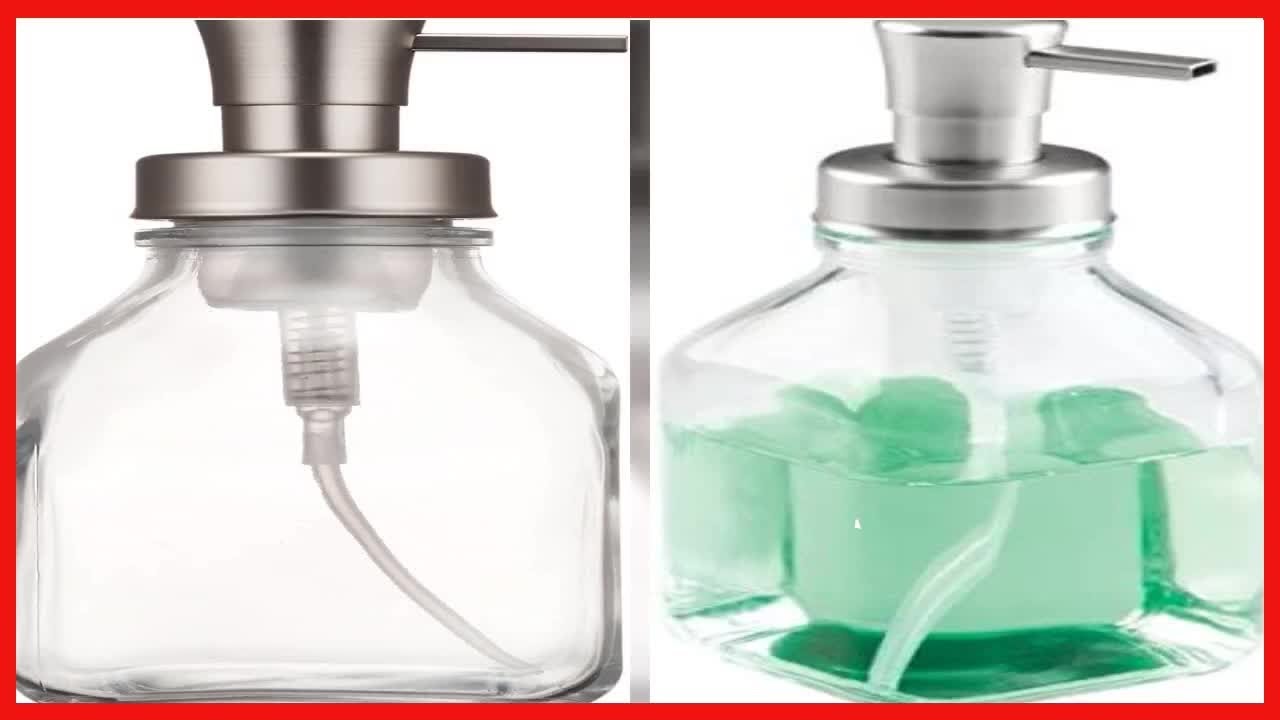 iDesign Clear InterDesign Cora Glass Foaming Soap Dispenser Pump, for Kitchen or Bathroom