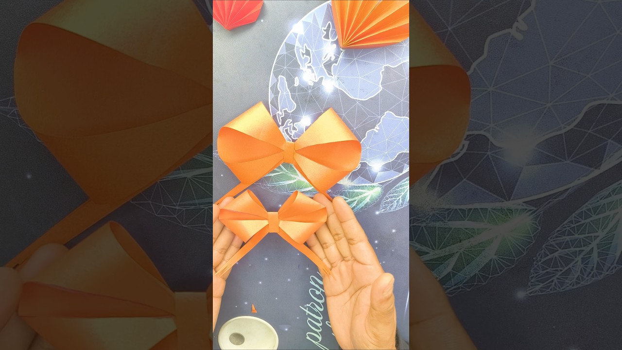 EasyPaper Bow🎀 🤩Paper craftsshorts for kids #shorts #shortsfeed​​#papercraft​ #kidsyoutube#easy