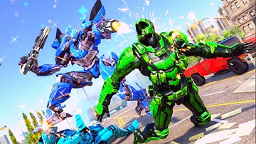 US Police Horse Robot Transform Car Robot City Rescue Mission Android Gameplay