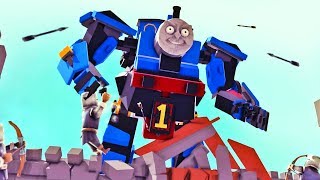 Giant Thomas Train Transformer Attacks Castle! Besiege Gameplay